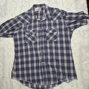 Vintage Western Frontier pearl snap men's XL SS shirt
